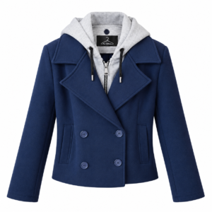 Giacca Donna Blu Navy con Cappuccio